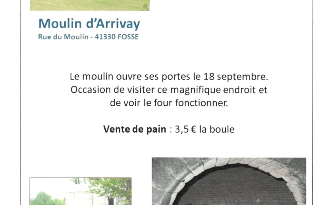 Journées du Patrimoine au moulin d’Arrivay