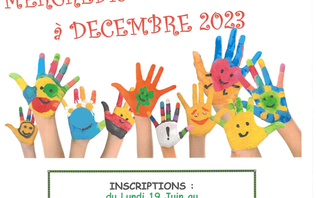 Centre de loisirs: inscriptions pour les mercredis de septembre à décembre 2023