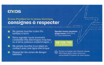 Incident électrique, consignes à respecter