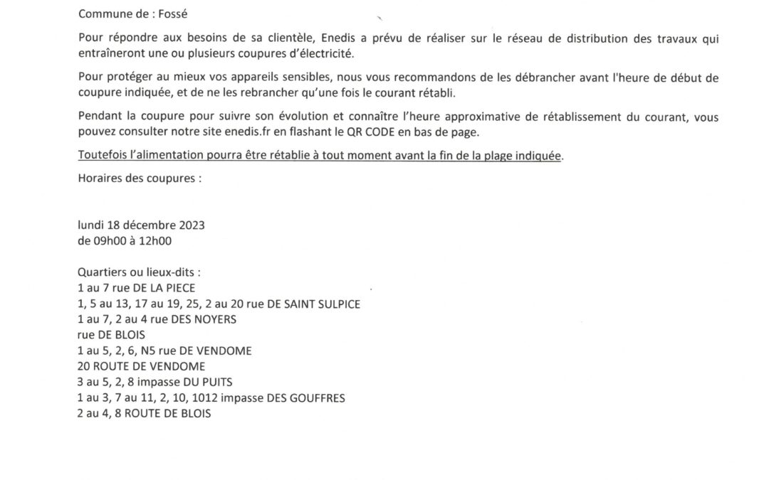 Coupure de courant