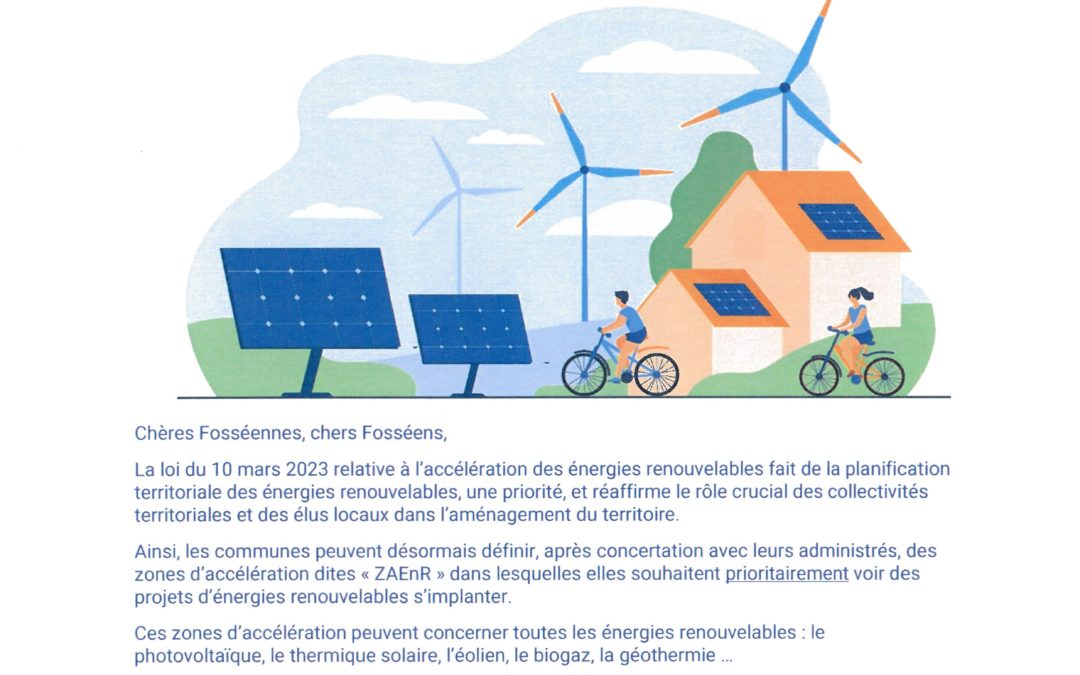 concertation du public pour les zones d’accélération des énergies renouvelables